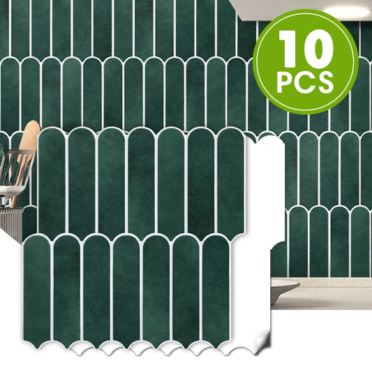 10 Pcs Matte Fish Scale Peel and Stick Backsplash, Waterproof,  Decor