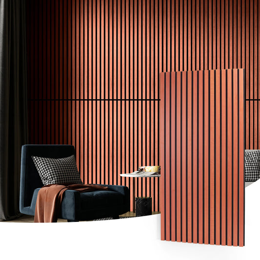Art3d 2PCS Wood Slat Acoustic Panels 3D Fluted Sound Absorbing Wall Panel