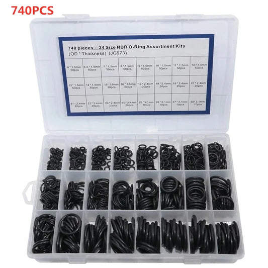 1200pcs NBR O-ring set nitrile rubber black O-ring oil-resistant