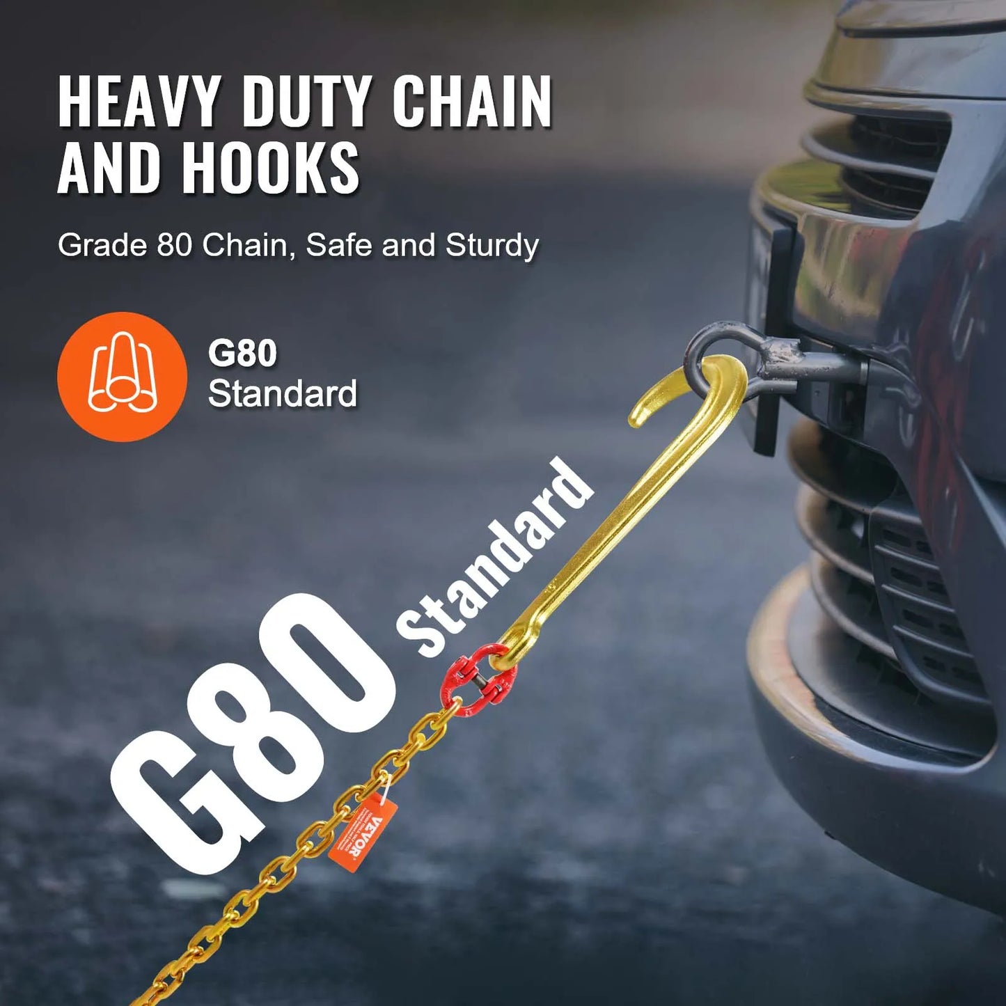 J Hook Chain Long Shank Towing Chain