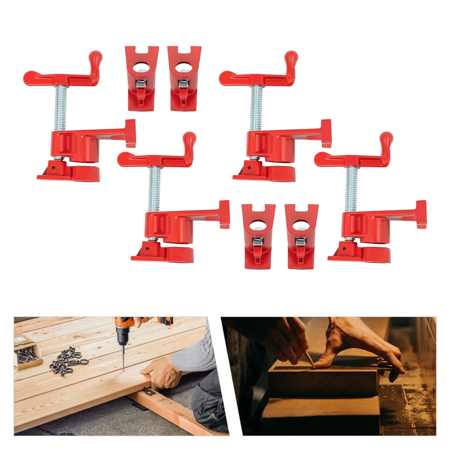 4 Pack 3/4" Wood Gluing Pipe Clamp Set Heavy Duty  Quick Release
