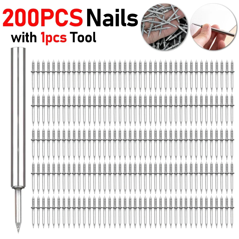 300-10pcs Double Head Nails Anti-Rust Double-Head Seamless Thread Nail