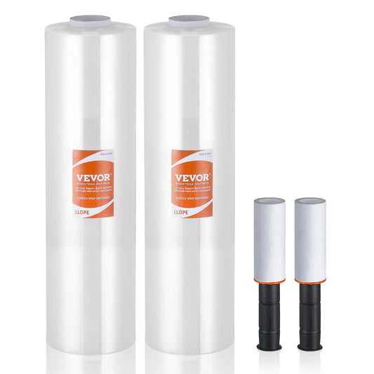 VEVOR 1/2/3/4 Packs Stretch Film 15 in Clear Shrink Film Roll