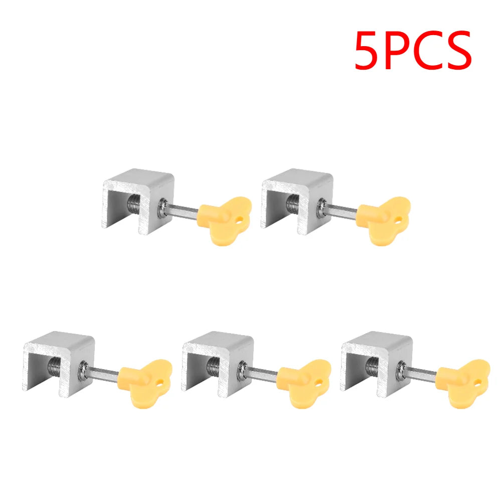 5/10CPS Window Locks Adjustable Sliding Door Lock With Key Window Stopper