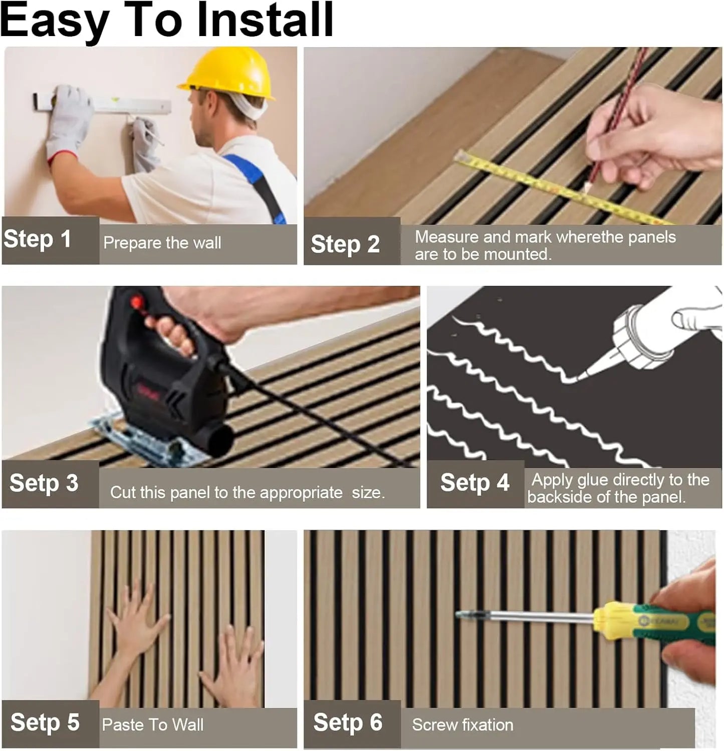 Wood Slat Acoustic Panels for Interior Wall Decor