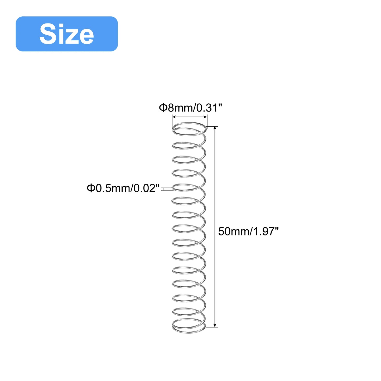 5Pcs Compression Spring, 304 Stainless Steel
