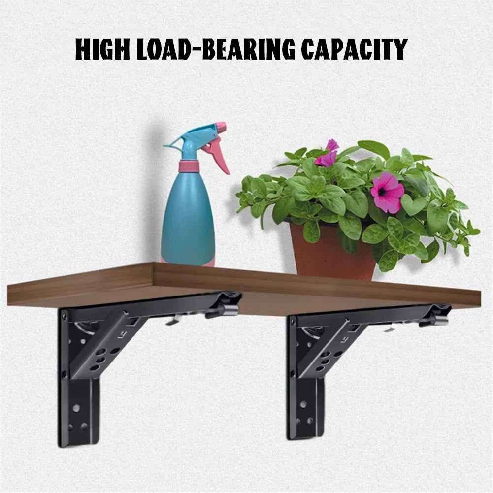 Black Triangle Folding Angle Bracket Heavy Support Adjustable