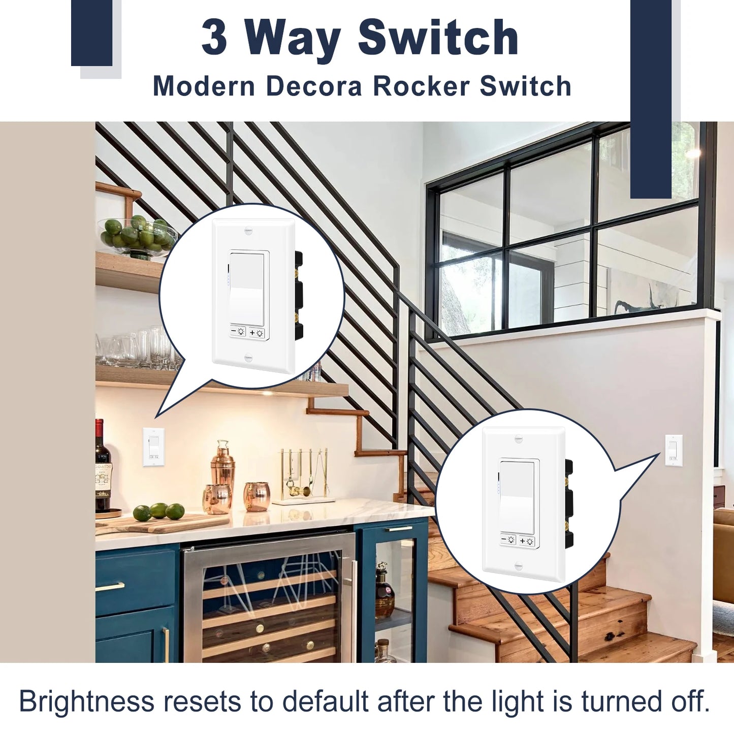 2-10PK Dimmer Light Switch 3 Way Dimmer Switch