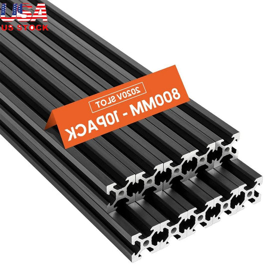 10PCS 800mm Aluminum Extrusion V Slot 2020 Anodized Linear Rail