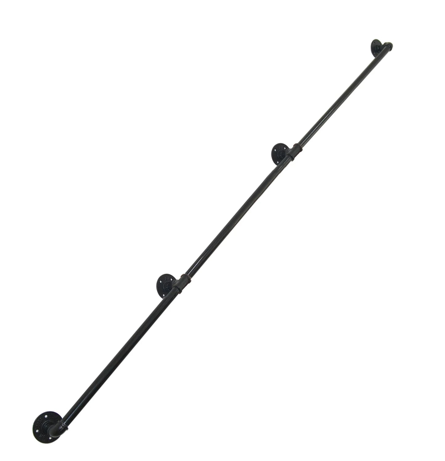 DIYHD Stair Black Pipe Handrail with Wall Mount Supports