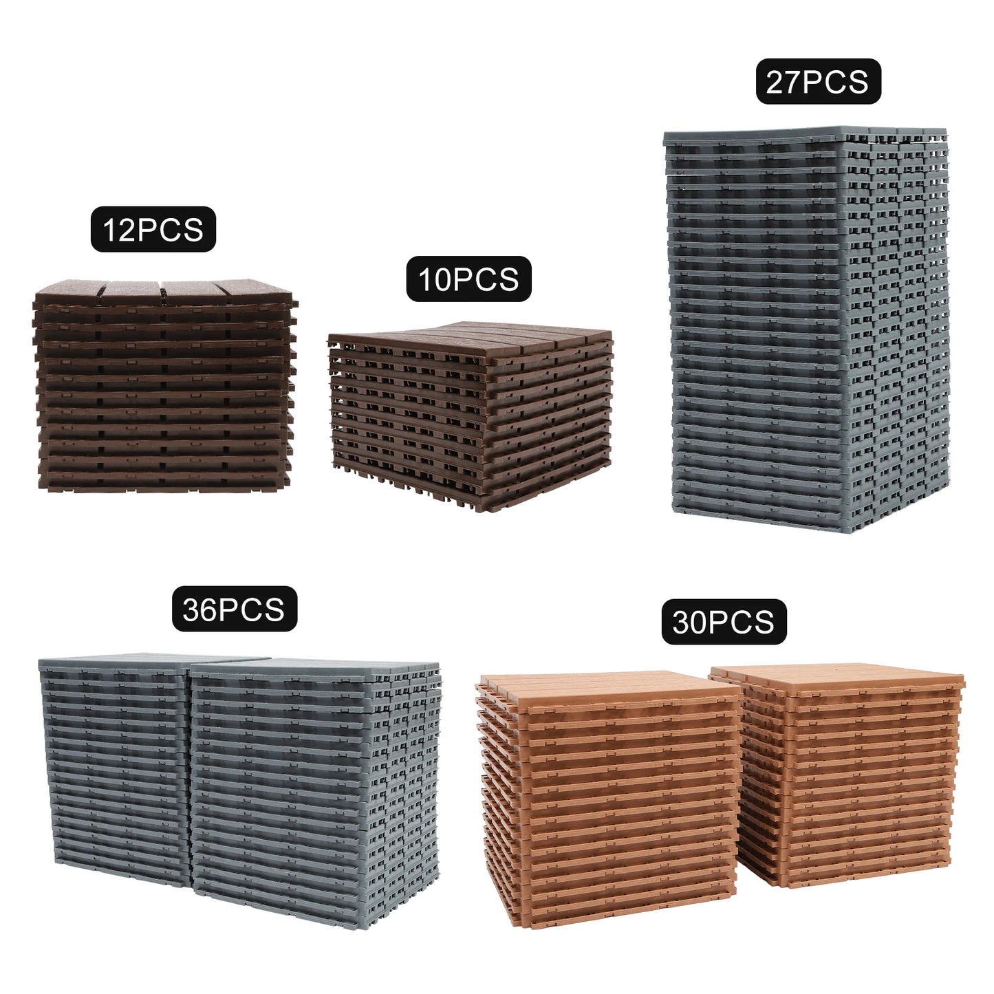 Interlocking Deck Tiles for Outdoor  Waterproof Flooring Anti-Slip