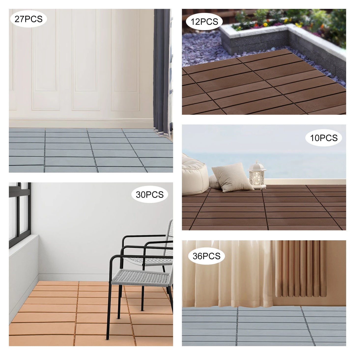 Interlocking Deck Tiles for Outdoor  Waterproof Flooring Anti-Slip