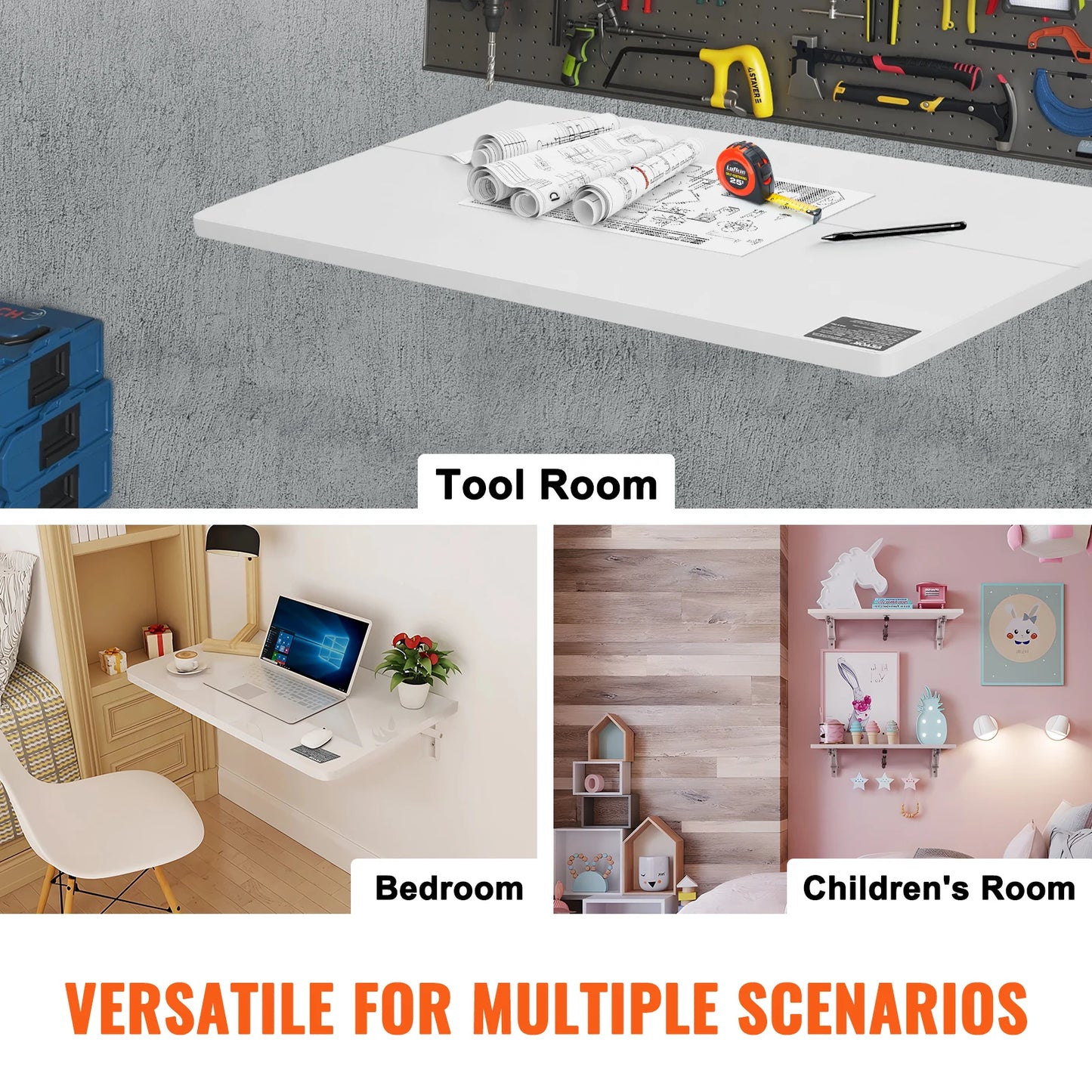 VEVOR Folding Table Wall Mounted Floating Computer Desk