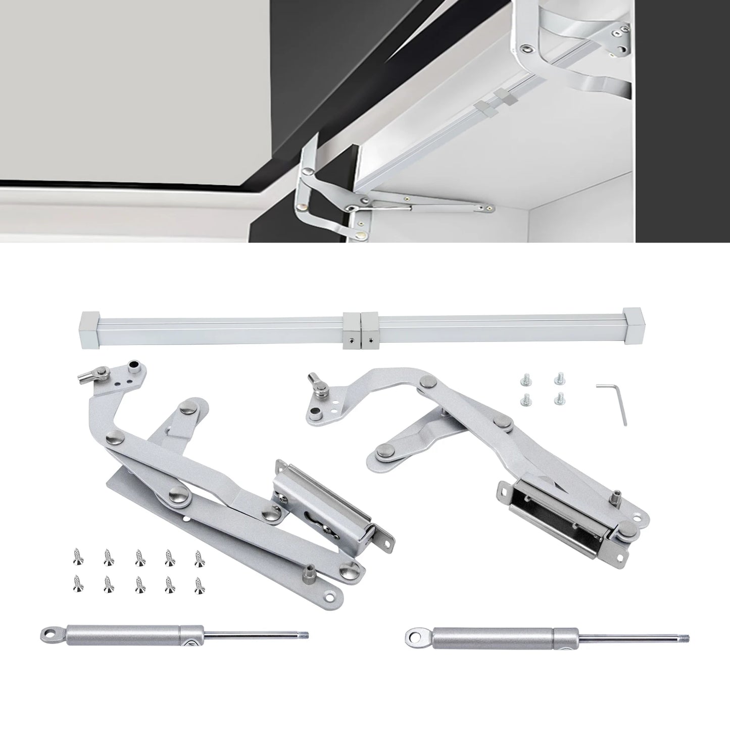 Cabinet Door Hinges Folding Lift up Top Table Vertical Swing Lift Up Stay Pneumatic Arm Kitchen Mechanism Hinges Durable Silent