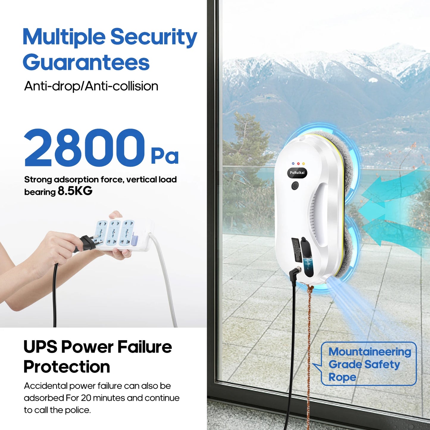 Household window automatic water spray cleaning robot vacuum cleaner