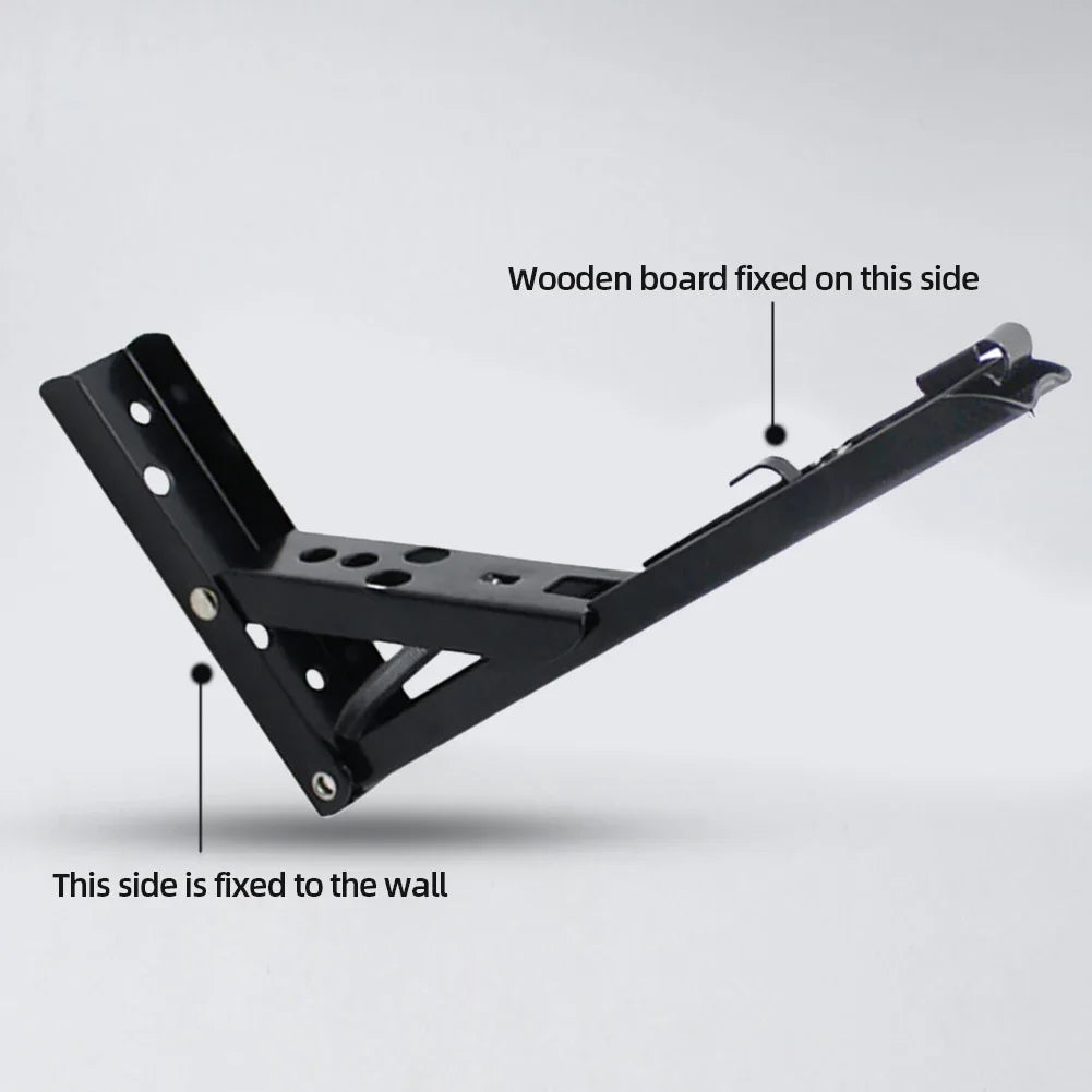 Black Triangle Folding Angle Bracket Heavy Support Adjustable