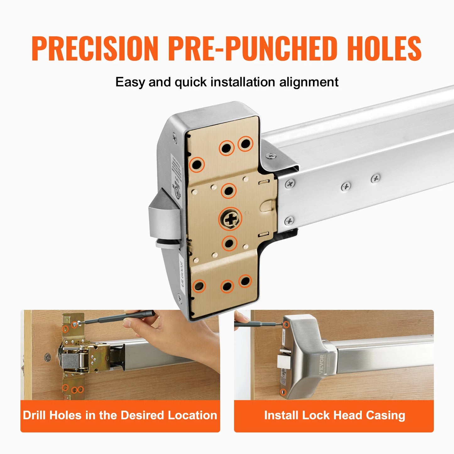 VEVOR Push Bar Door Locks Stainless Steel Panic Bars for Exit Doors