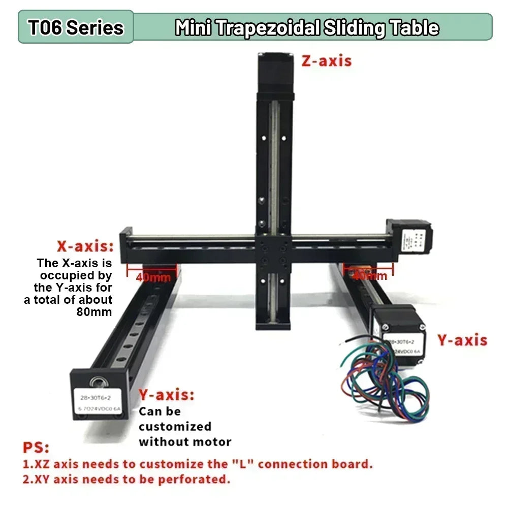 Axis Motorized Slide Table T-type Linear Guide Rail