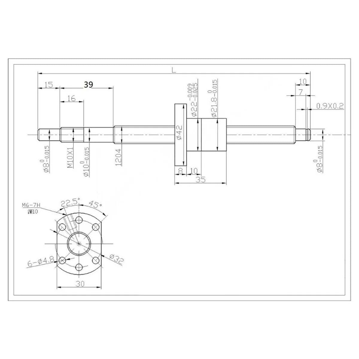 SFU1204 ballscrew / SFU1204 Set 200mm-1500mm C7 End Machined