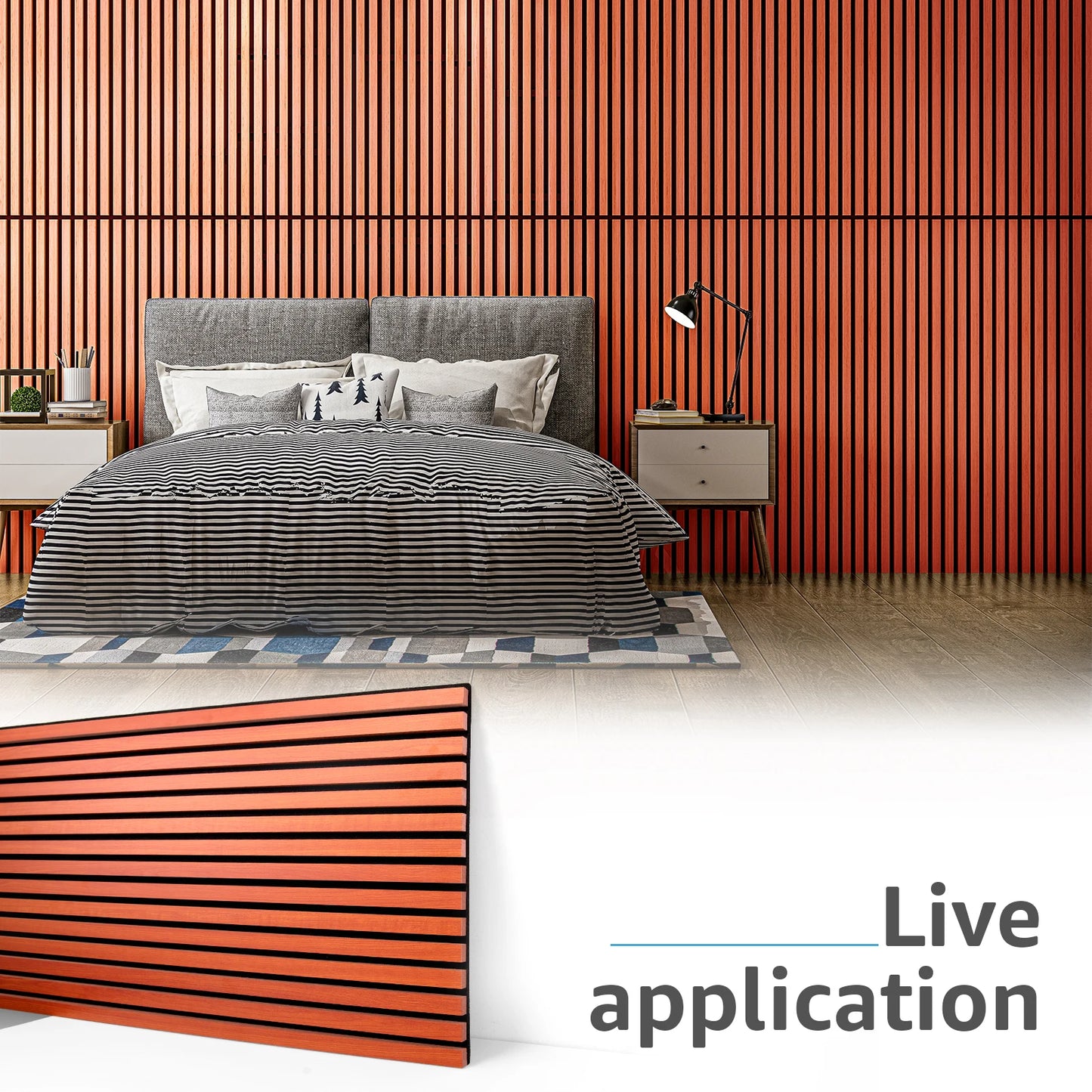 Art3d 2PCS Wood Slat Acoustic Panels 3D Fluted Sound Absorbing Wall Panel