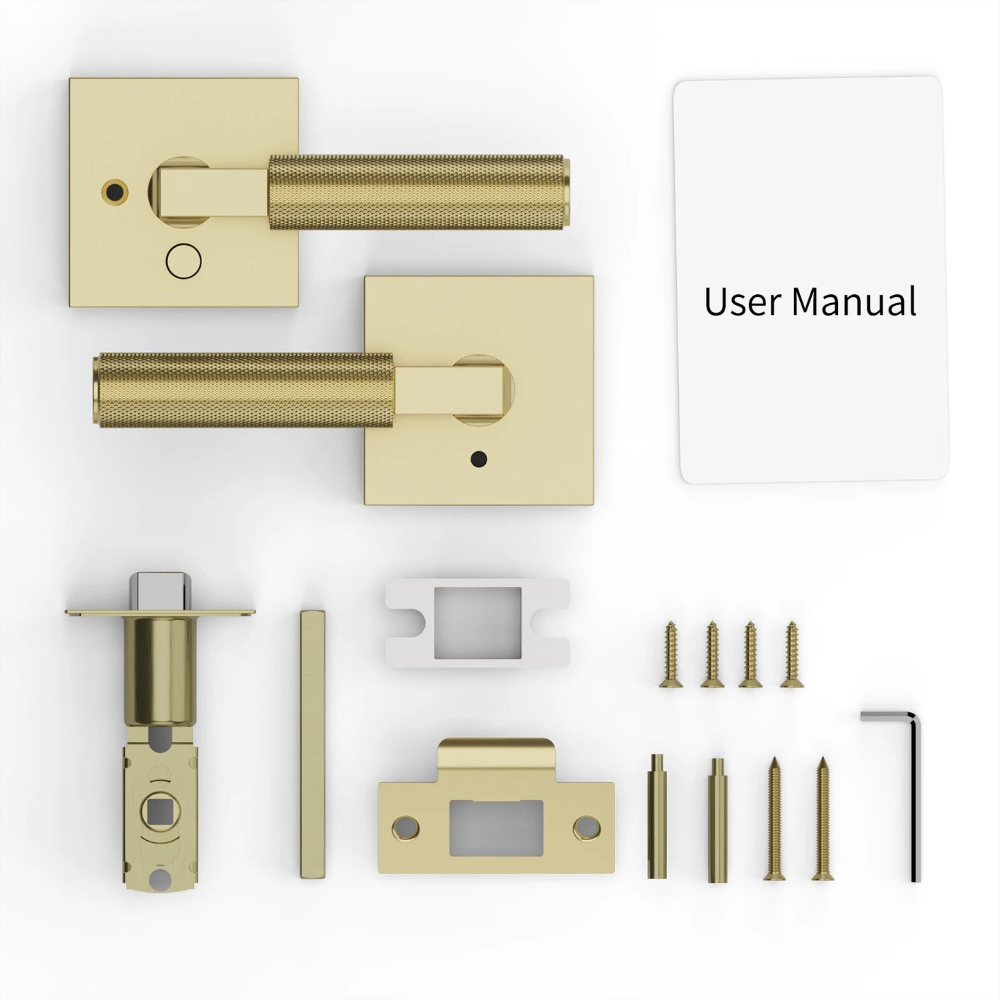 Knurled Handle Lever Bedroom Bathroom Passage Door Lock Reversible Keyless