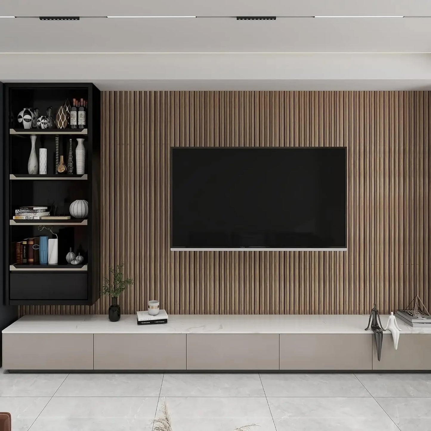 16 Pieces Textured Wood Grain Wall & Ceiling Panels