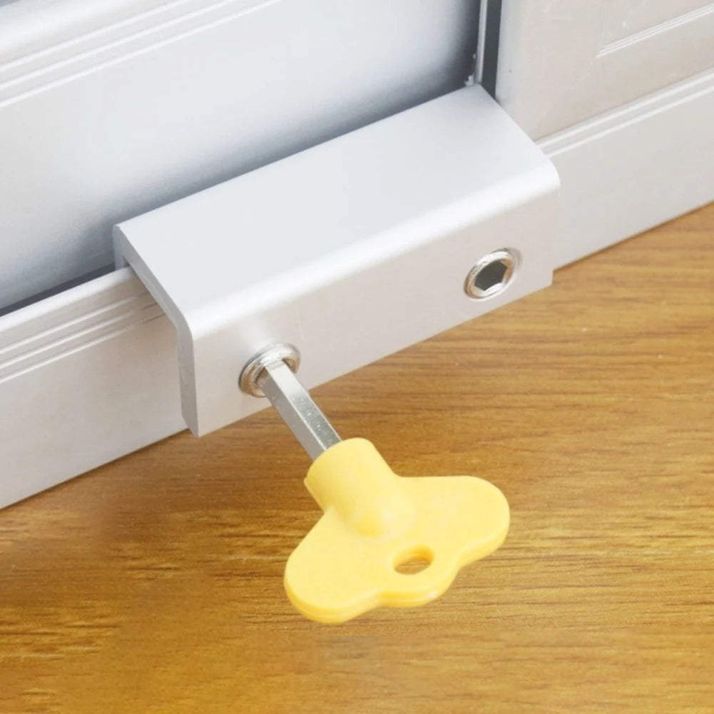 5/10CPS Window Locks Adjustable Sliding Door Lock With Key Window Stopper