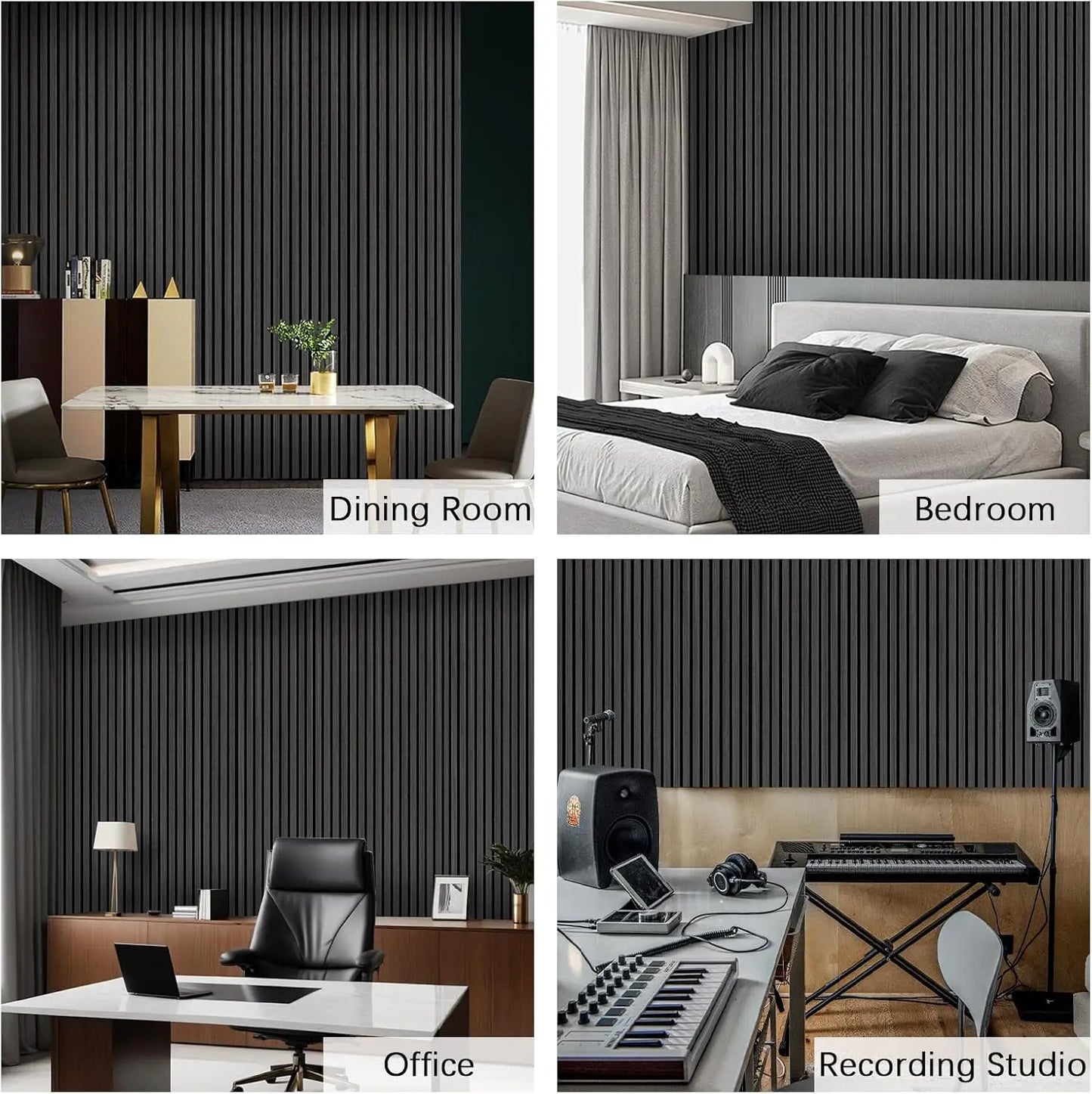 Wood Slat Acoustic Panels 94.5"×12.6" Wall Panels for Interior Wall Decor 3D Wood Slat Wall Panel Fluted Sound Absorbing Panel
