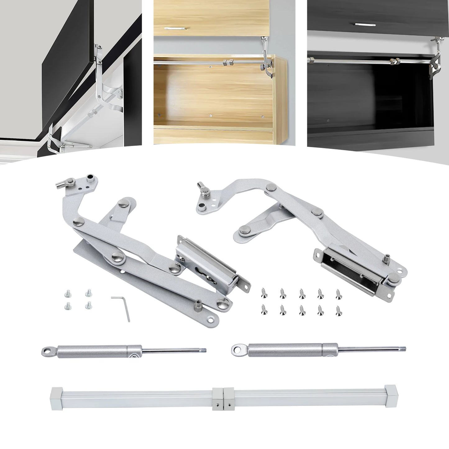 Cabinet Door Hinges Folding Lift up Top Table Vertical Swing Lift Up Stay Pneumatic Arm Kitchen Mechanism Hinges Durable Silent