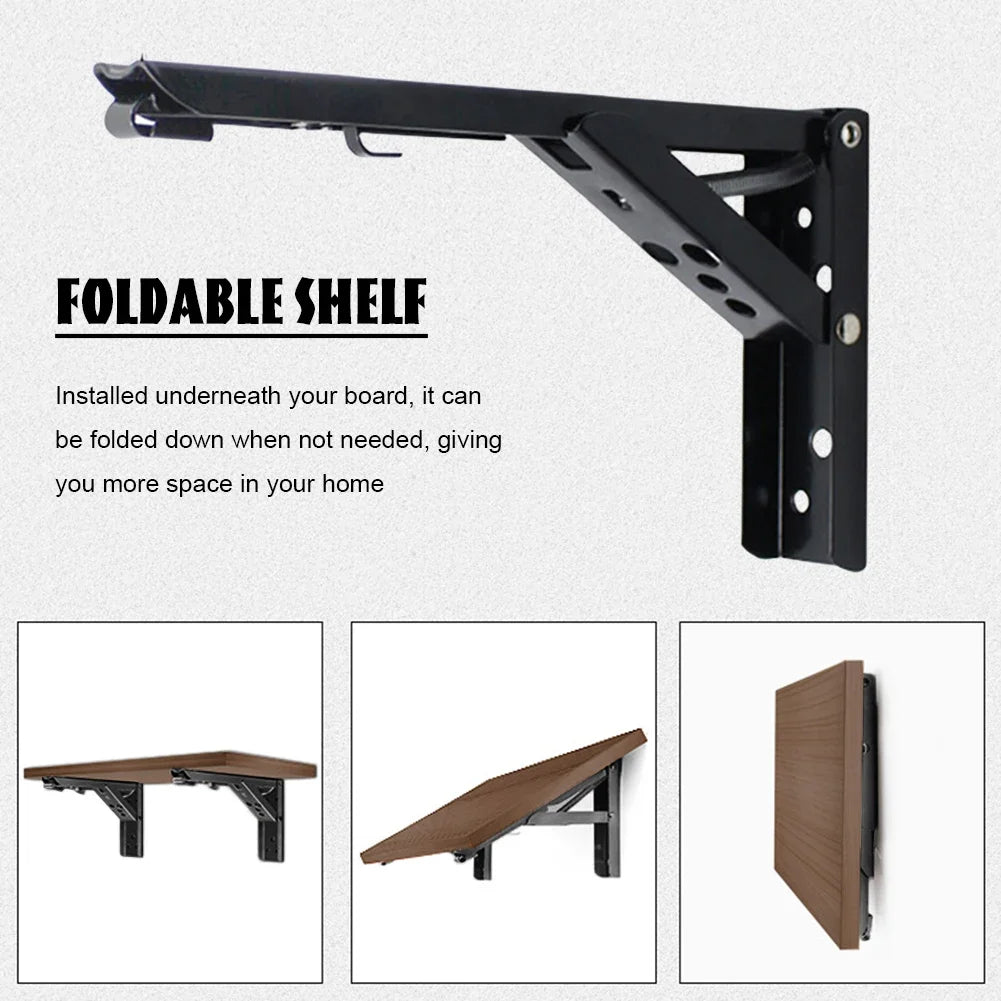 Black Triangle Folding Angle Bracket Heavy Support Adjustable