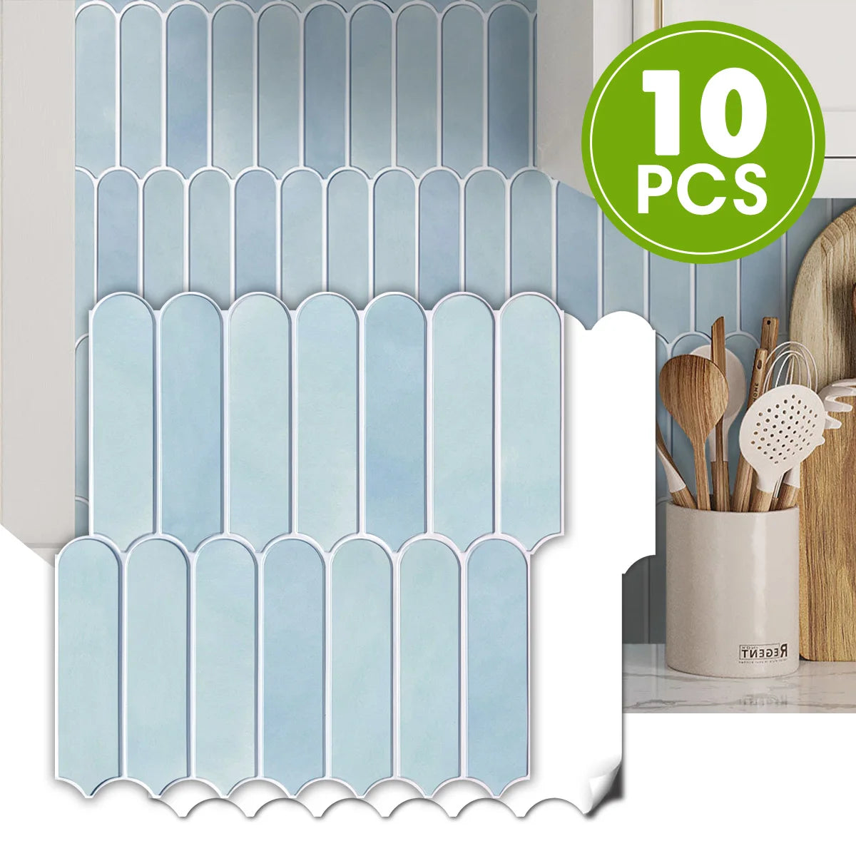 10 Pcs Matte Fish Scale Peel and Stick Tiles Waterproof
