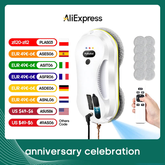 Household window automatic water spray cleaning robot vacuum cleaner