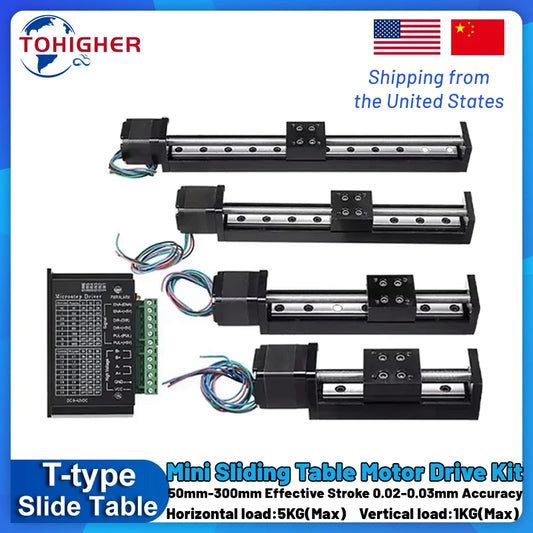 Axis Motorized Slide Table T-type Linear Guide Rail