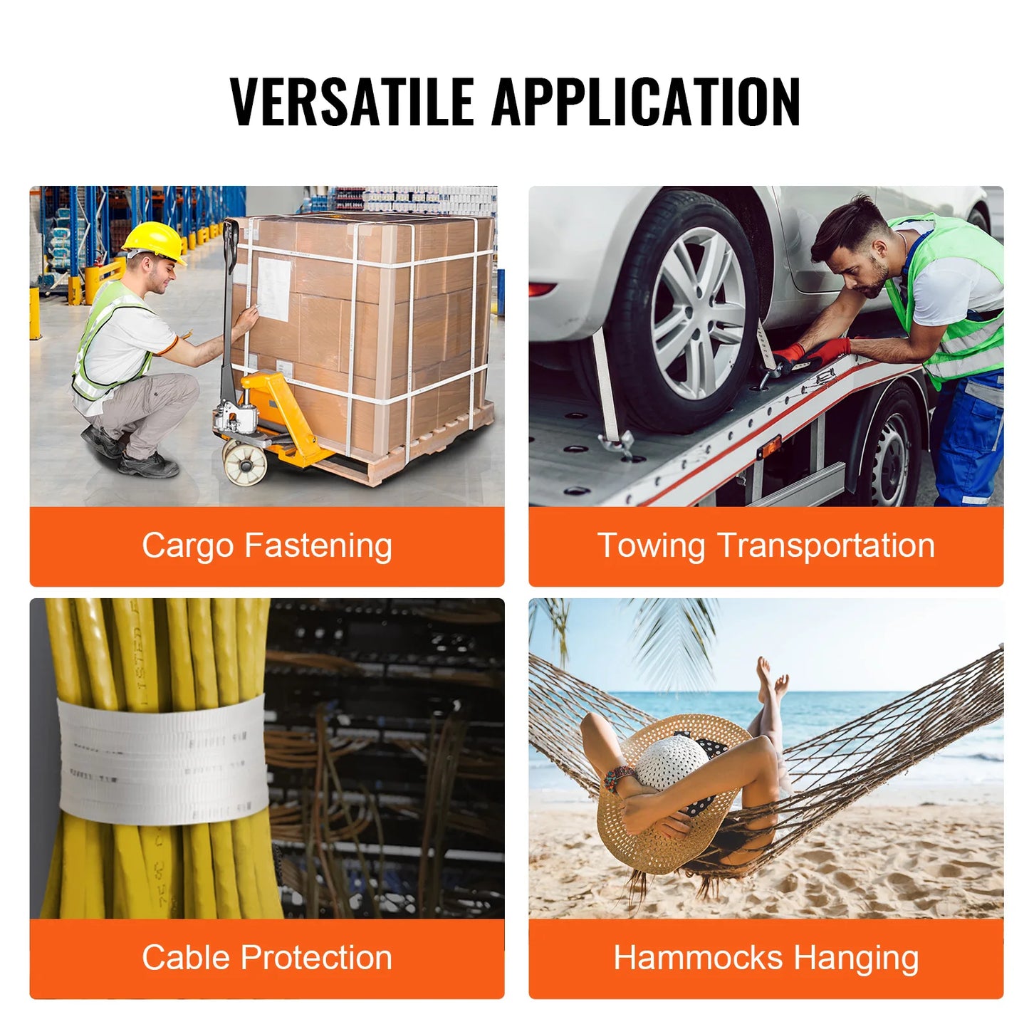 VEVOR Polyester Pull Tape Mule Flat Rope
