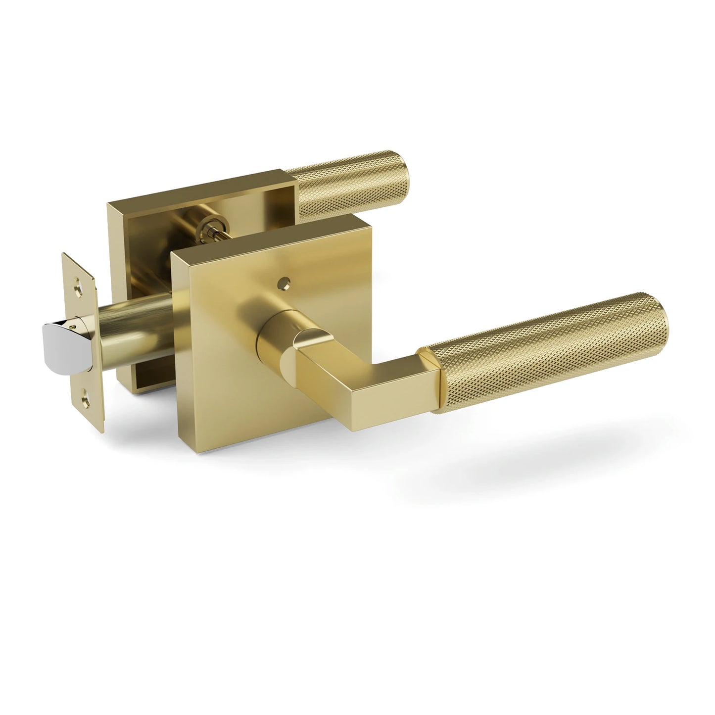 Knurled Handle Lever Bedroom Bathroom Passage Door Lock Reversible Keyless
